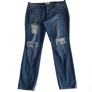 Dittos Size 32 Ankle Legging High Rise Distressed Blue Jeans